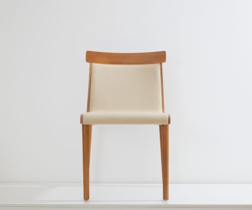 "Dry" CD1. Lh Wood, Custom Leather, Wooden Backside, No Arms | Dining Chair in Chairs by SIMONINI