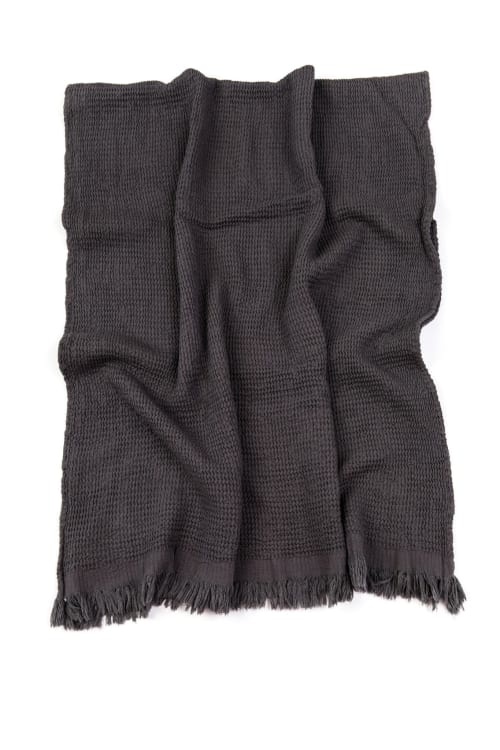 Ella Waffle Towel - ANTHRACITE | Textiles by HOUSE NO.23
