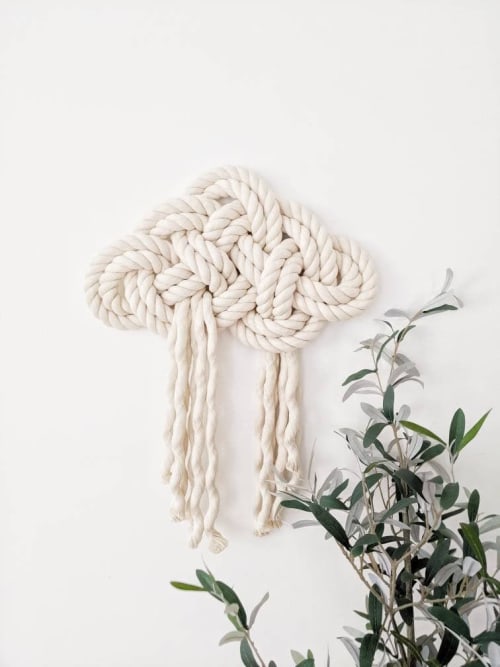 THE CLOUD, Large Rope Cloud for Children's Room, Fiber Art | Macrame Wall Hanging in Wall Hangings by Damaris Kovach