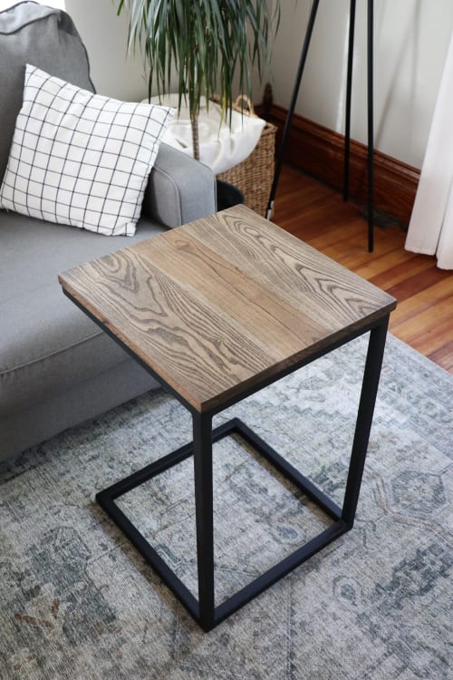 Square Black Stained Ash Square C Table (in stock) | Tables by Hazel Oak Farms