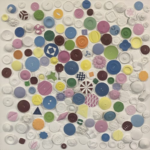 Button Box 20"x20" | Paintings by Emeline Tate
