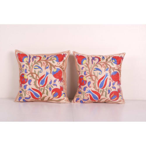 Suzani Square Embroidery Cushion Cover, Tribal House Decor, | Pillows by Vintage Pillows Store