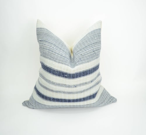 hmong pillow cover // striped woven cushion // hemp pillow | Pillows by velvet + linen