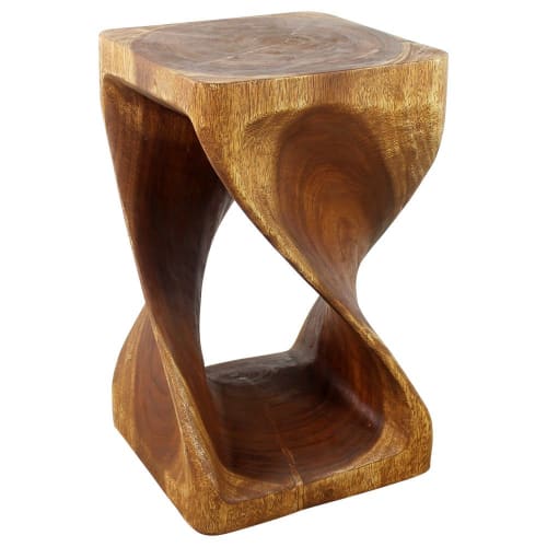 Haussmann® Original Wood Twist Stool 14 X 14 X 23 | Chairs by Haussmann®