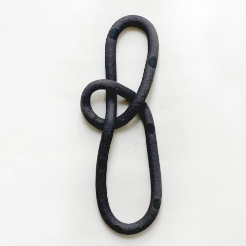 Clay Object 81- Black Dots Circle (Dark Brown) | Sculptures by OBJECT-MATTER / O-M ceramics