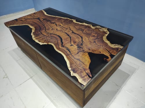 Custom Order Epoxy Resin Sitting Groups  Drawer Table | Dining Table in Tables by LuxuryEpoxyFurniture