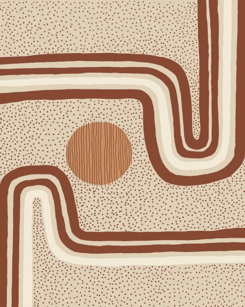 REDSTRIPE | ART PRINT | Burnt Sienna | Prints in Paintings by PAR  KER made