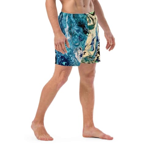 Men's Swim Trunks - Tectonic - Fluid Abstract Geologic Art | Work by Eman's Gallery