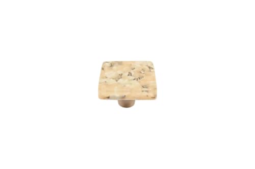 Pebbles Light Oatmeal Square Knob | Hardware by Windborne Studios