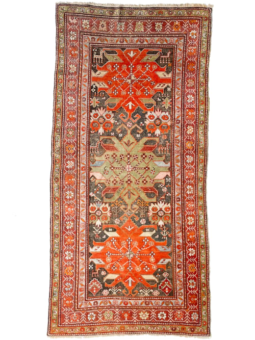 Sensational Caucasian Karabagh | Muted Rust, Pistachio/Soft | Area Rug in Rugs by The Loom House