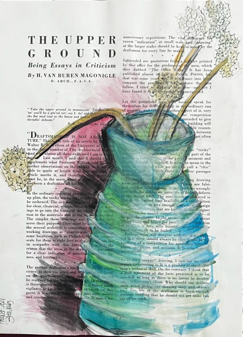 Green Vase | Watercolor Painting in Paintings by Grange Home