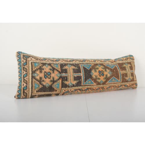 Ethnic Turkish Lumbar Wool Rug Pillow, Anatolian Oushak | Linens & Bedding by Vintage Pillows Store