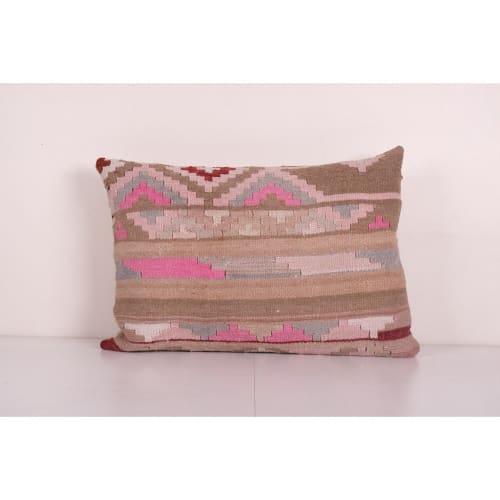 Queen Boho Woven Pink Bedding Kilim Pillow Cover, King Long | Pillows by Vintage Pillows Store