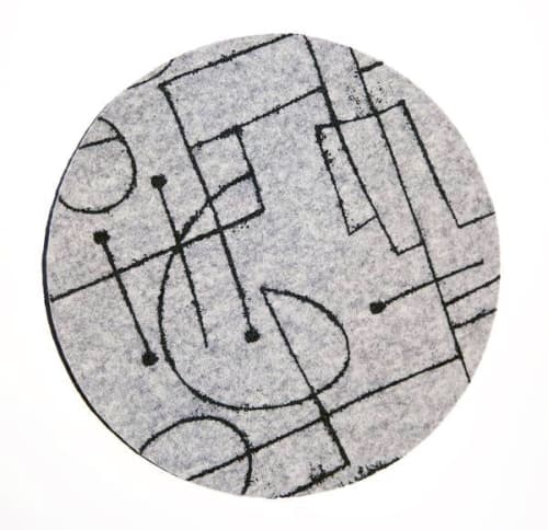 Trivet Medium Merino Wool Felt 'Chalkline' Grey | Coaster in Tableware by Lorraine Tuson