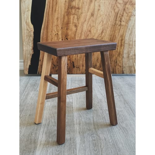 Walnut/Maple stool | Chairs by ROOM-3