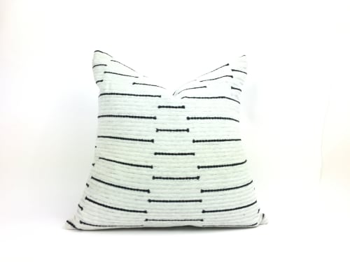 black and white woven pillow // black and white woven | Pillows by velvet + linen