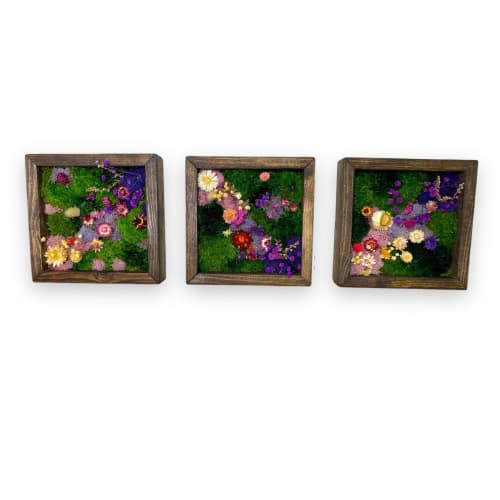 Moss Wall Art, Pressed Flower Art, Preserved Moss Decor | Living Wall in Plants & Landscape by Sarah Montgomery