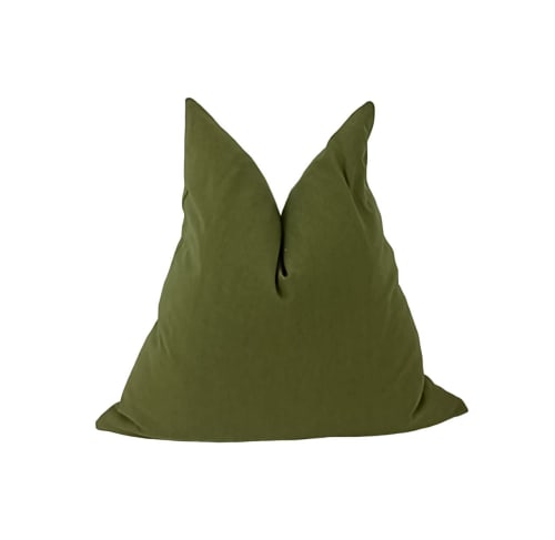 moss linen pillow, moss linen cushion, green linen pillow | Pillows by velvet + linen