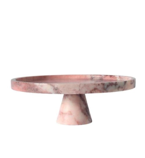 Pink Marble Cake Stand | Water Fixtures by AYMARBLEDESIGN LLC