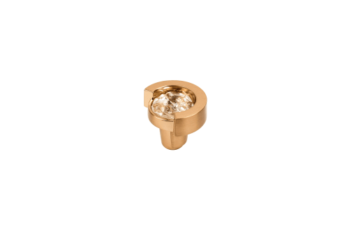 Astratto Ripple Round Knob With Brushed Brass Finish | Hardware by Windborne Studios