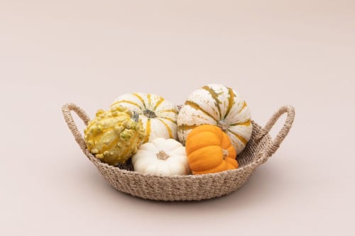 Woven Round Tray I All Natural | Decorative Tray in Decorative Objects by NEEPA HUT