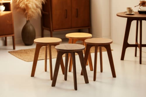 Set of 4 stools, Small Wooden Stool | Chairs by Plywood Project