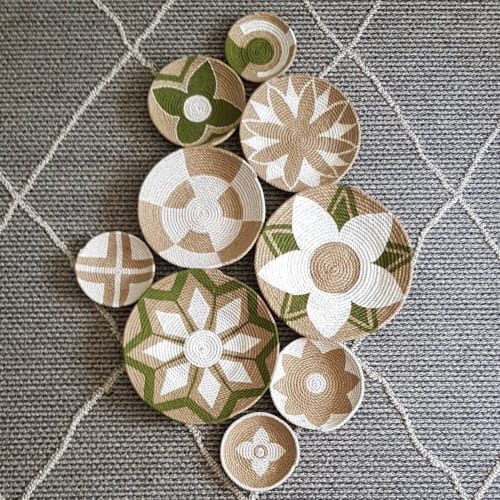 9 Pieces Woven Wall Plates | Decorative Plate in Decorative Objects by Sarmal Design