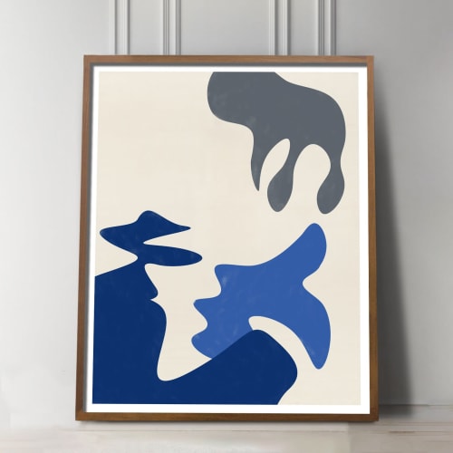 Modern Abstract print with colorful cut-out organic shapes | Prints by Capricorn Press