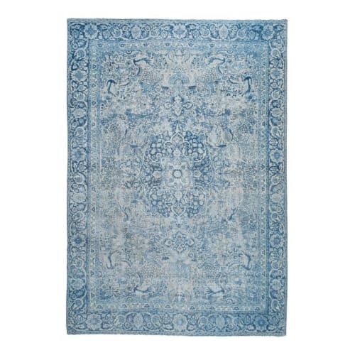 Vintage Animal Garden Turkish Oushak Rug With Rich Border | Rugs by Vintage Pillows Store