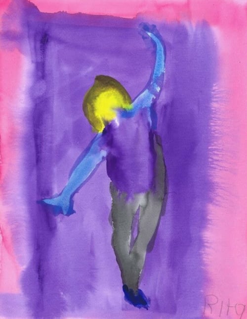 Tree Pose - Original Watercolor | Paintings by Rita Winkler - "My Art, My Shop" (original watercolors by artist with Down syndrome)