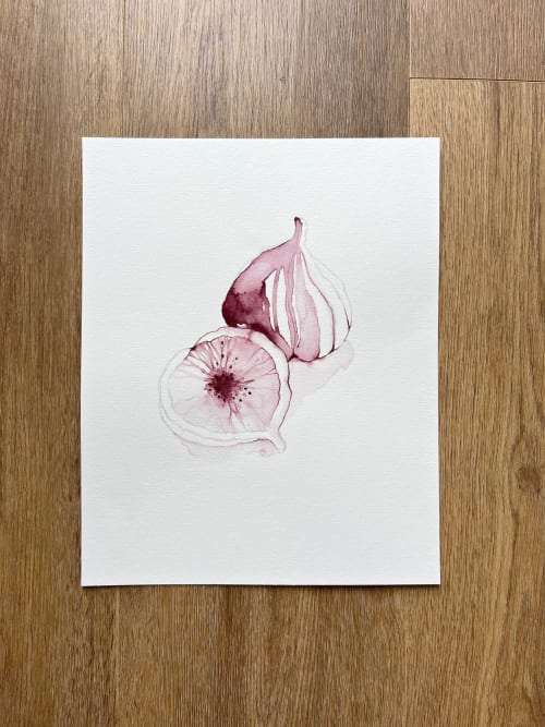 Purple Figs 01 original watercolor | Paintings by Angele K