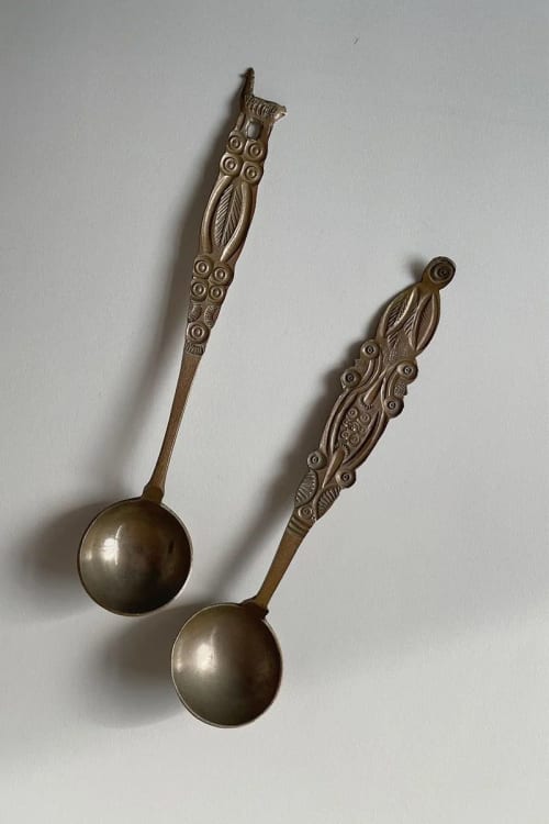 Set of 2 Latin American Folk Art Vintage Tea Spoons | Utensils by OWO Ceramics
