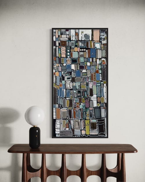 Retro Mid-Century Modern Painting | Oil And Acrylic Painting in Paintings by Leah Nadeau