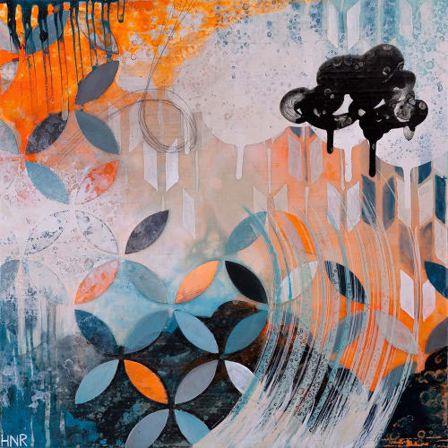 Upbeat - 12"x12" Original Painting | Oil And Acrylic Painting in Paintings by Heather Robinson