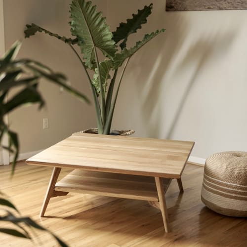 Square Scandinavian Coffee Table with Shelf | Tables by Crafted Glory
