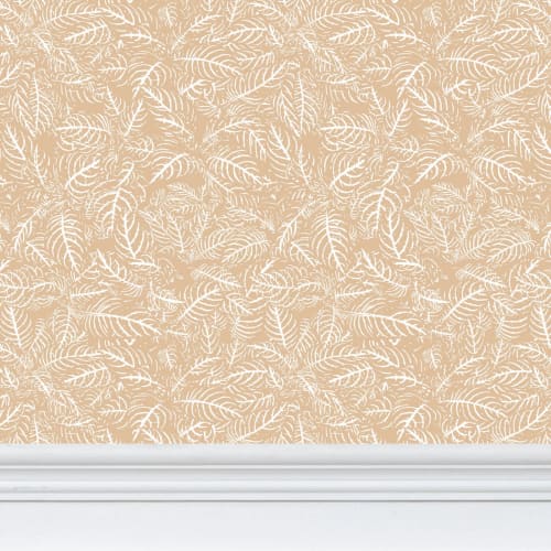 Zebra Plant Beige - Wallpaper Medium Print | Wall Treatments by Sean Martorana