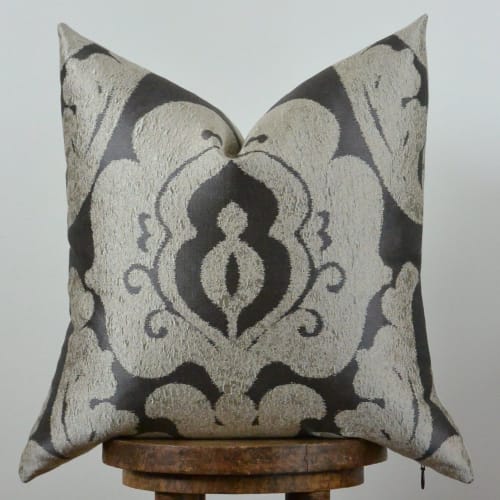 Silver Medallion Decorative Pillow 20x20 | Pillows by Vantage Design