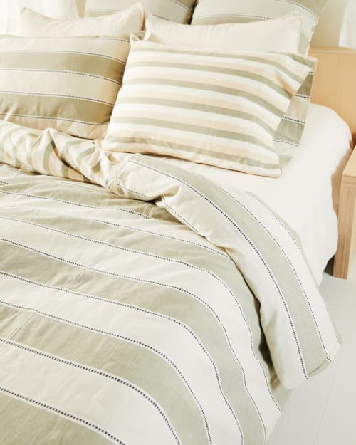 Stripes Duvet Cover - Sage | Linens & Bedding by MINNA