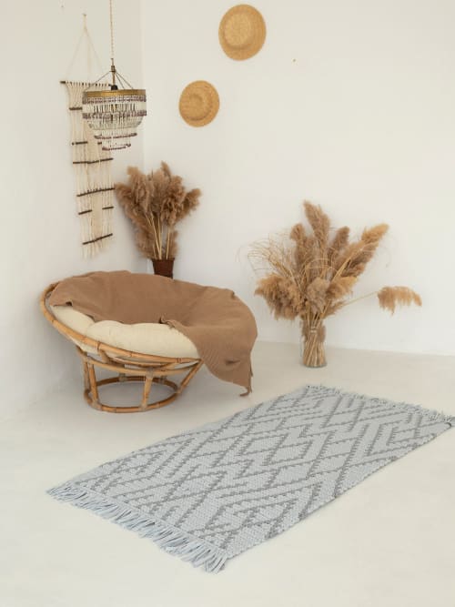 Rectangular patterned rug with stripes | custom colors and d | Rugs by Anzy Home