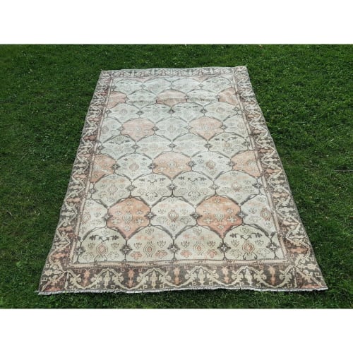 Caucasian Carpet, Decorative Soft Muted Warm Colors Rug | Rugs by Vintage Pillows Store