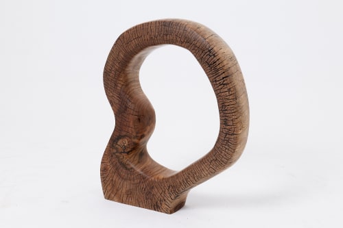Still Stand Abstract Wood Sculpture, Chainsaw Carved, Walnut | Sculptures by Logniture