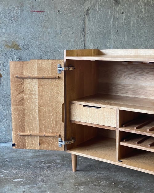 Quarter Sawn White Oak - Shenandoah Liquor Cabinet | Storage by Handhold Studio, Craft + Design