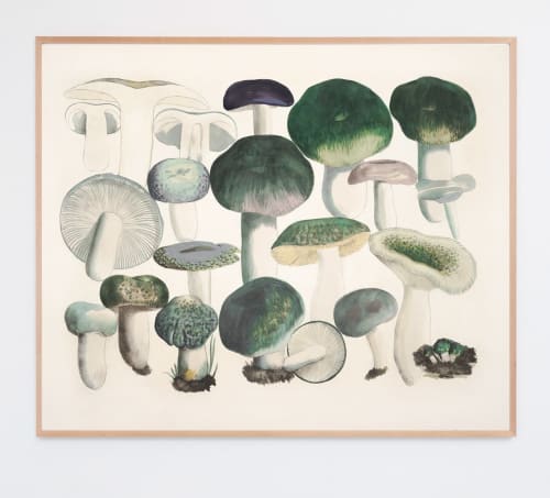 Mushroom Decor, Cool Earth Tone Mushroom Art Print, Kitchen | Prints by Capricorn Press