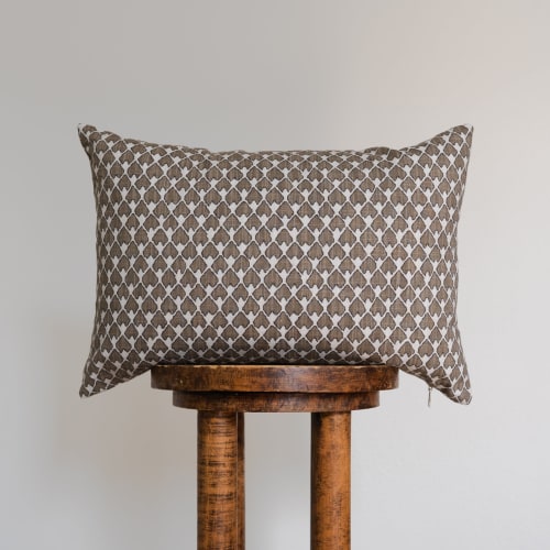 Brown Arrowhead Print Lumbar Pillow 14x20 | Pillows by Vantage Design