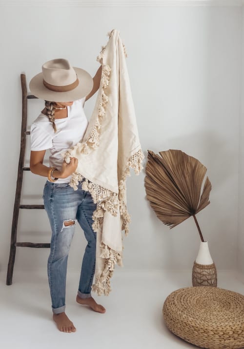 Kona Throw Blanket - Multipurpose | Linens & Bedding by Coastal Boho Studio