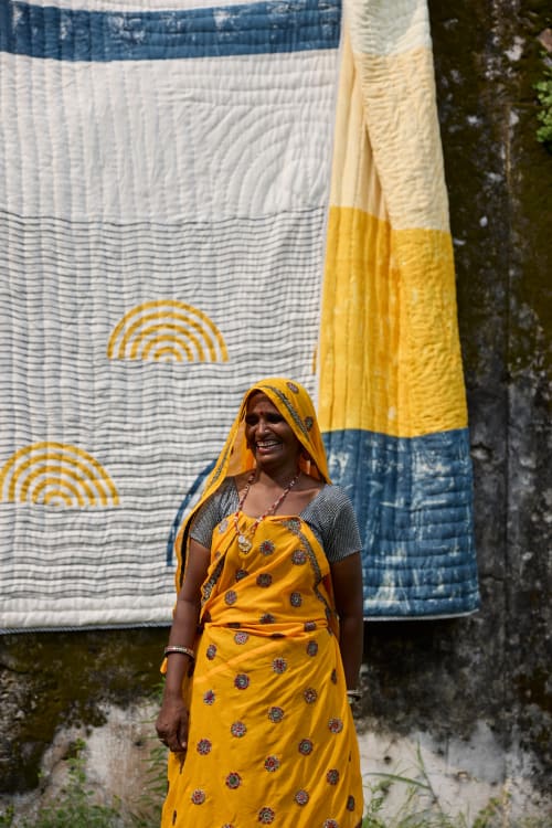 Spiral Sunset Quilt (Reverse) | Linens & Bedding by CQC LA