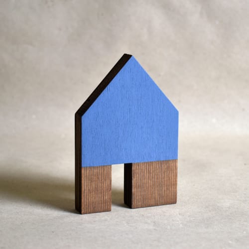 Modern House - Bright Blue No.38 | Sculptures by Susan Laughton Artist