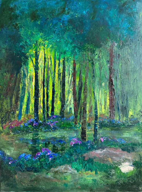 By The Creek | Oil And Acrylic Painting in Paintings by Checa Art