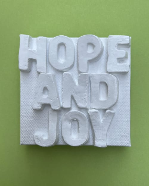 Hope And Joy 4" x 4" | Mixed Media in Paintings by Emeline Tate