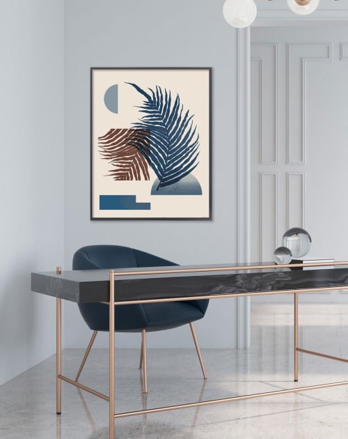 Minimal Abstract Print Botanical Collage and Geometric Shape | Prints by Capricorn Press